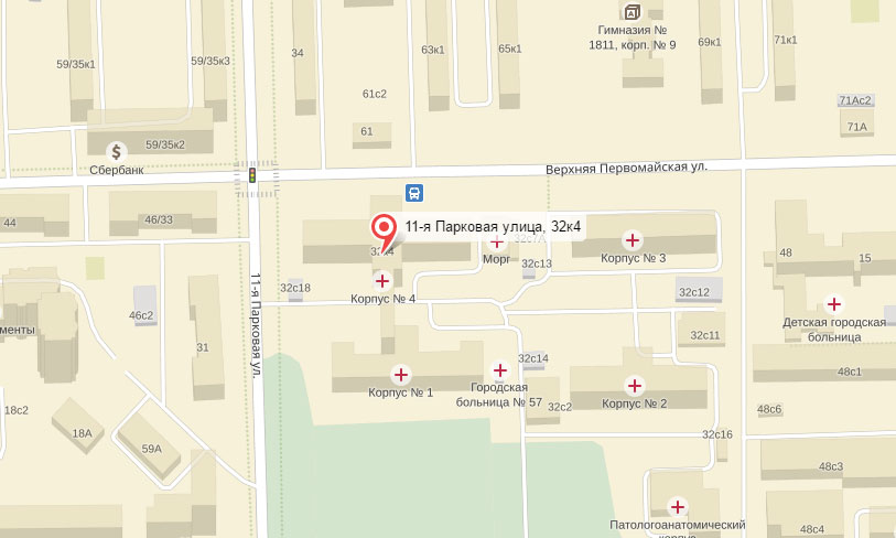 Морг №57 Городской Клинической Больницы на карте