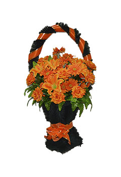 Ритуальная корзина из искусственных цветов